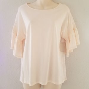 Ruffled Flutter Sleeve Top